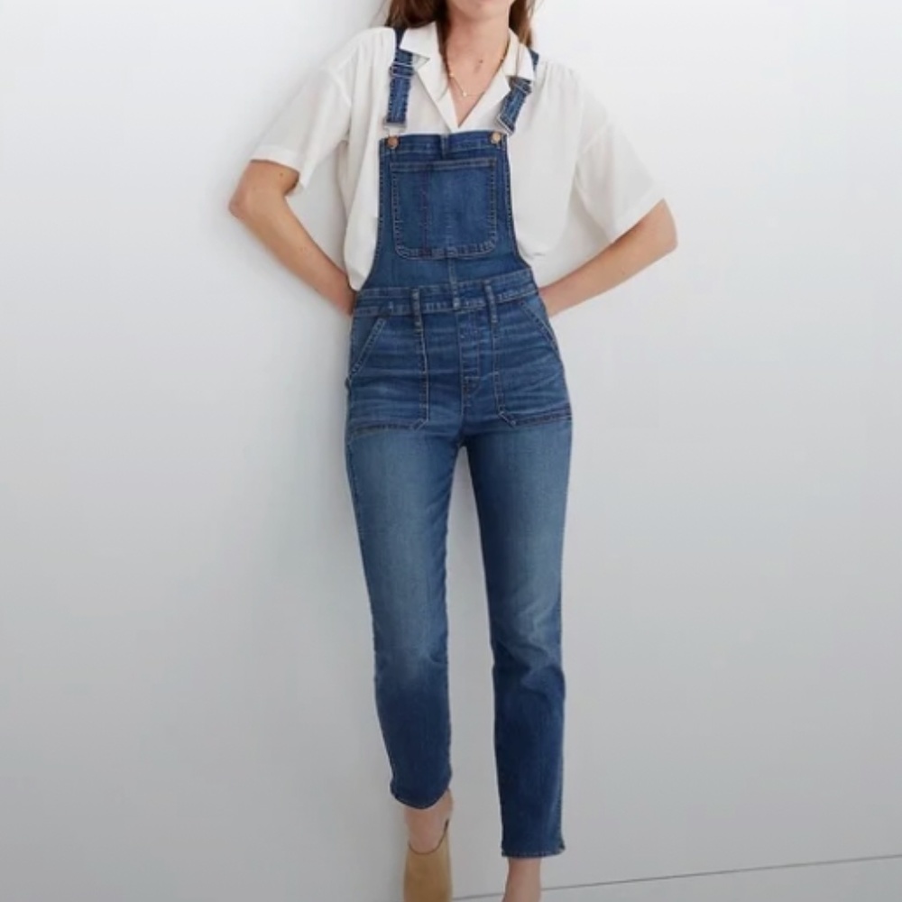 Madewell skinny Overalls blue Sz M